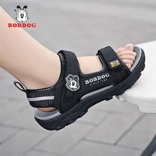 巴布豆凉鞋夏季新款男童沙滩鞋小学生休闲女童公主凉鞋子软底透气