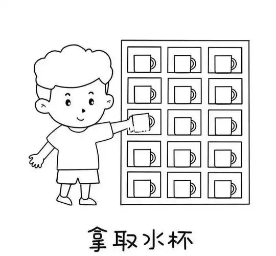 幼儿园喝水环创图片可涂色可打印