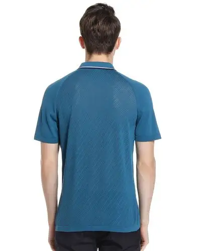 中蓝色怀旧魅力短袖针织t恤