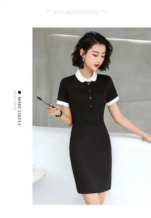 纽丰职业装女套裙气质娃娃领连衣裙时尚幼儿园工作装ol正装教师工作服