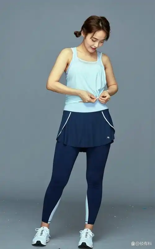 张佳宁运动装打扮棚拍定妆原素材底片这小短腿什么水平