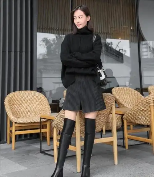 穿搭指南丨冬日过膝长靴的n种搭配,穿对了才能一秒变长腿!