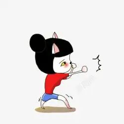 卡通女子散打搏击