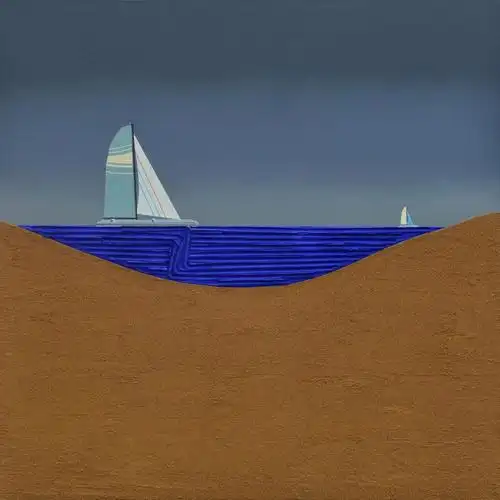 《9°w,38°n》60cm×60cm  木板丙烯吸管 2019年