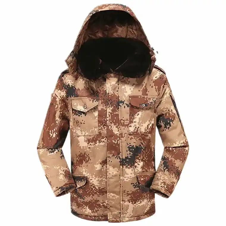 这款军大衣迷彩棉衣男冬季加厚中长款棉大衣,不仅防寒,还有工作 - 抖