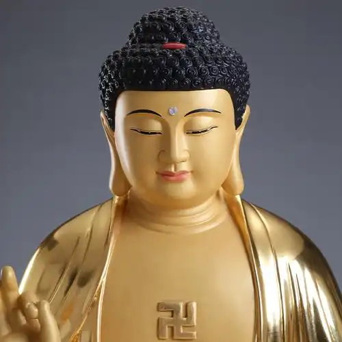 佛祖纯铜贴金阿弥陀佛佛像客厅家用坐像大体体态摆件