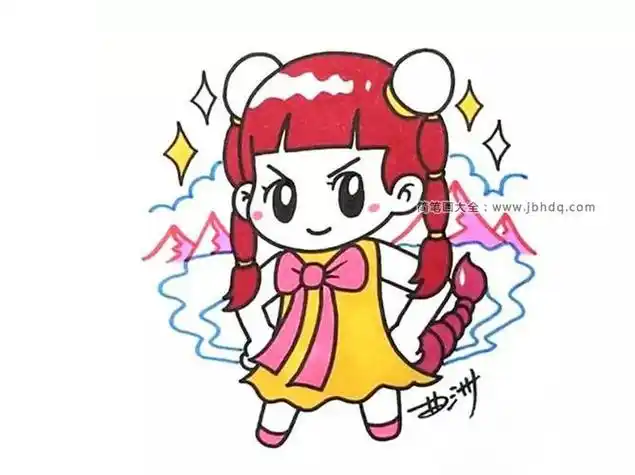 q版十二星座公主简笔画天蝎座
