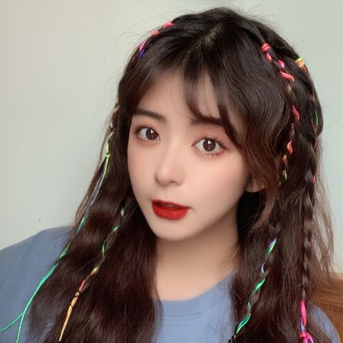 编发彩绳脏脏少女头绳彩带女孩扎辫子七彩彩色发饰