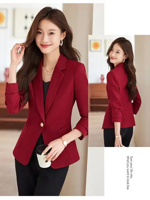 休闲西装外套女2024秋季新款职业装气质小个子本命年小西服上衣女