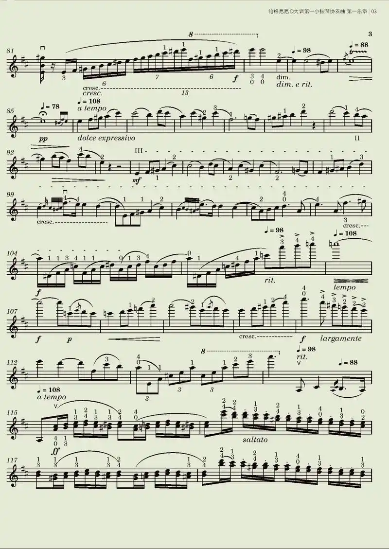 小提琴 #五线谱 #古典音乐 帕格尼尼d大调第一小提琴协奏