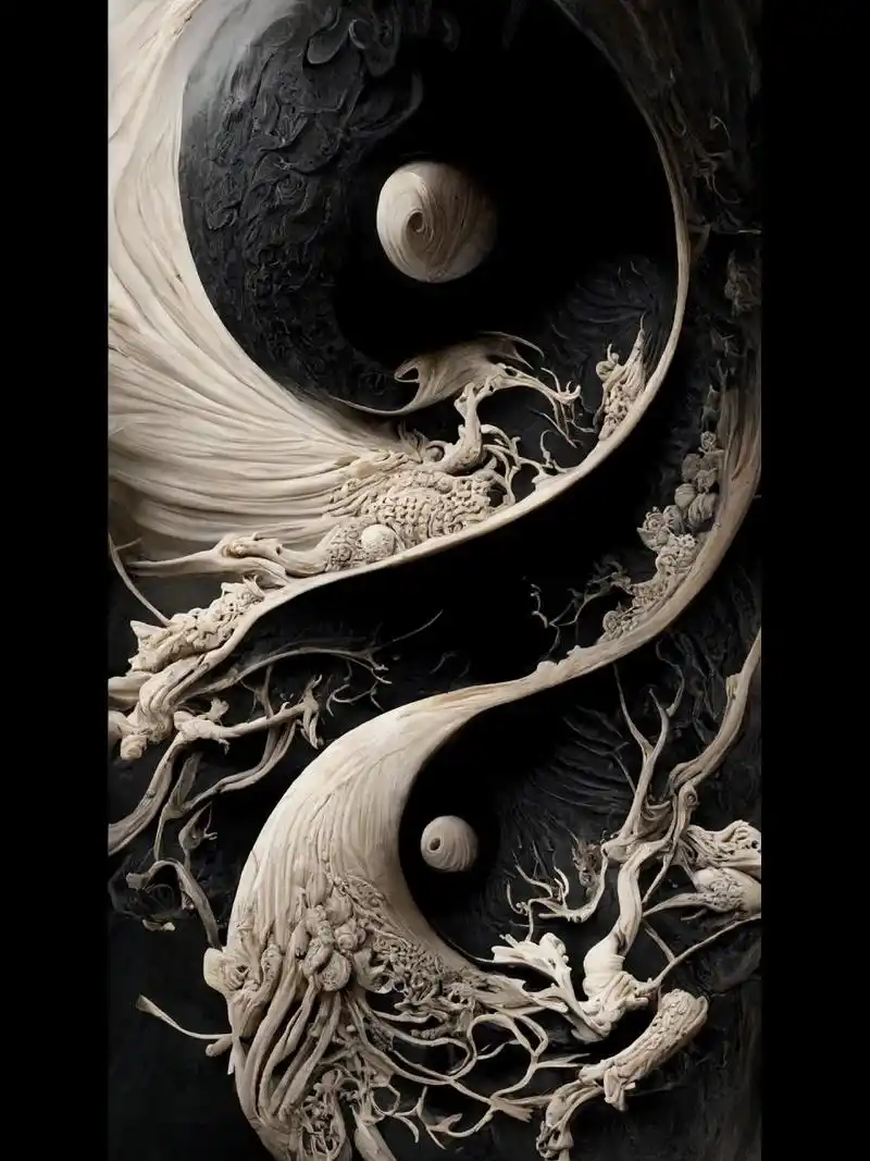 阴阳两极-太极八卦阵  ai绘画素材 新技能get√    ai绘画 经过一小段