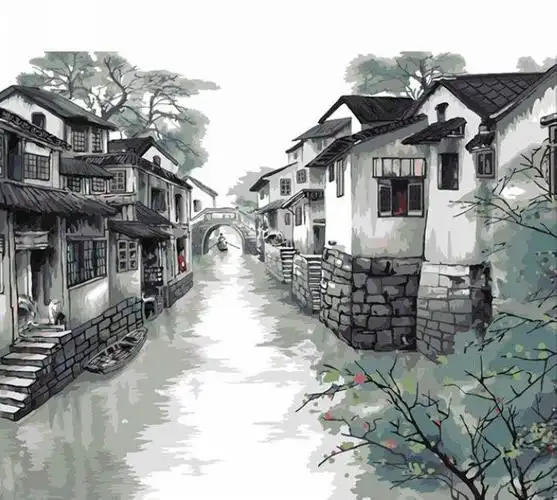 江南小桥流水人家水墨画集粹之一