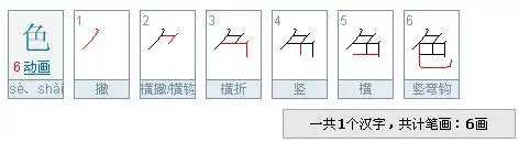 色字的偏旁部首和笔画顺序是怎么的