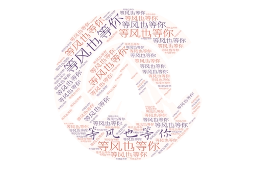 词云图 : 等风也等你,等风也等你
