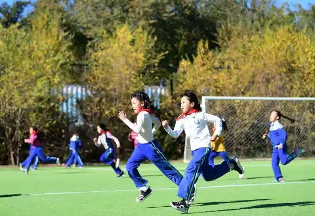 11月7日10时,中国科学院附属玉泉小学门口,百余名小学生头戴黄色安全