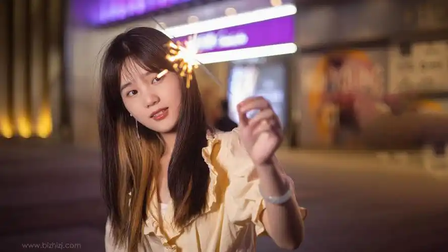 夜景人像美女写真高清壁纸图片