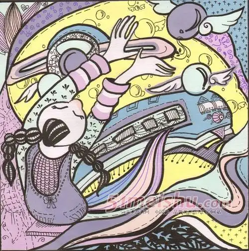 色彩装饰画学生作品05