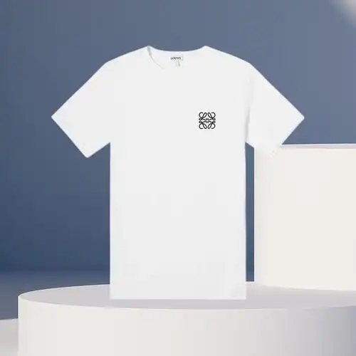 欧洲直邮loewe罗意威男士白色棉质饰徽标刺绣圆领t恤