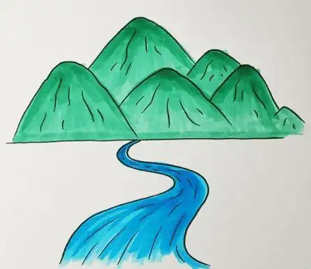 画图片儿童风景简笔画大全山水风景简笔画大自然简笔画家乡简笔画教程