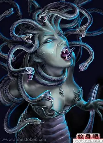 美女蛇美杜莎纹身图案