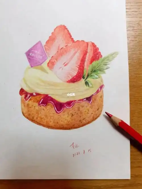 图片来源:@苏州森系#画画  #绘画  #画画的日常  #蛋糕  #彩铅