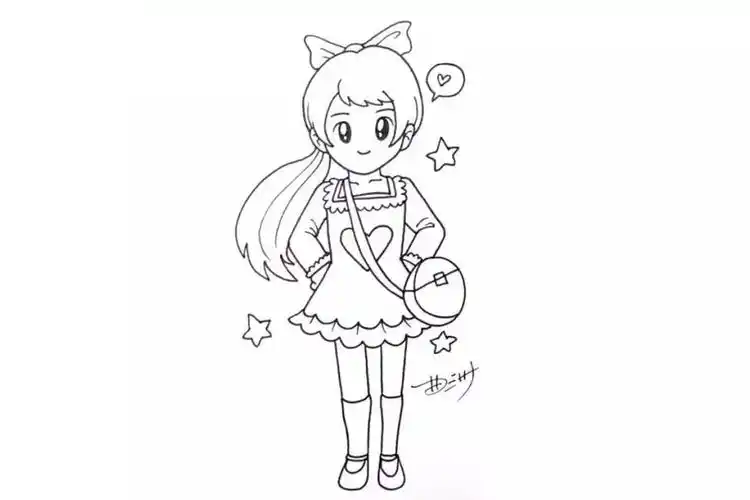 教你画出可爱的女生简笔画 - 元艺考