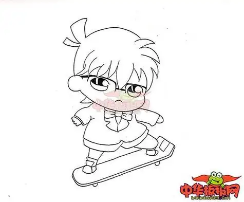 柯南简笔画q版头像