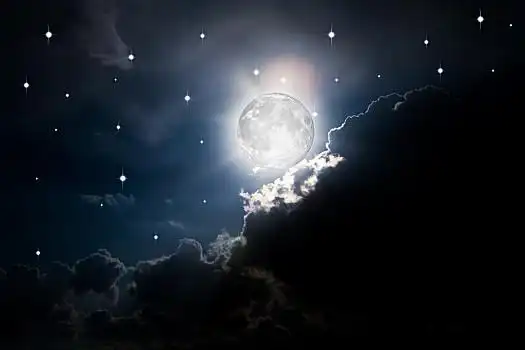 夜空,星星,月亮