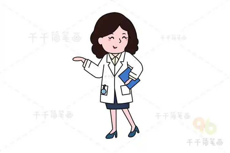 漂亮的女医生简笔画图片
