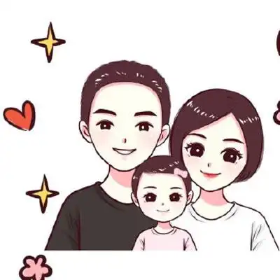 一家三口头像卡通超萌 亲子q版手绘微信头像 - 动漫头像 - 潮人个性网