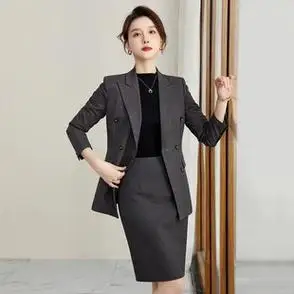 职业装正装女装新款藏青色时尚套装职业秋冬季西装气质导购工作服