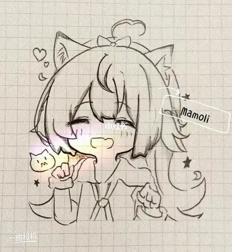 猫耳少女手绘手绘绘画漫画手帐简笔画插画教程