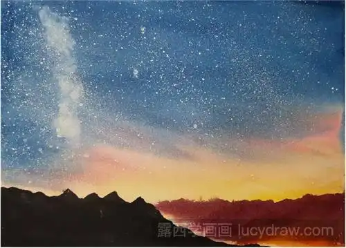 怎么画唯美星空星空水彩画步骤图详解