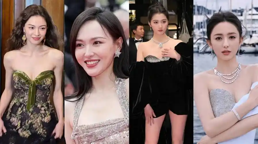 戛纳红毯第二天,唐嫣红气养人待遇超巩俐,关晓彤两天换三套礼服