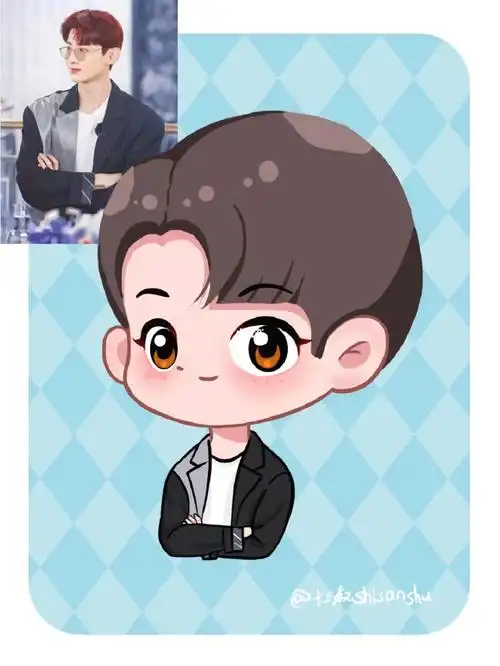 头像约稿  #白敬亭  #q版头像  #每日插画  #q版人物  #插画练习打卡