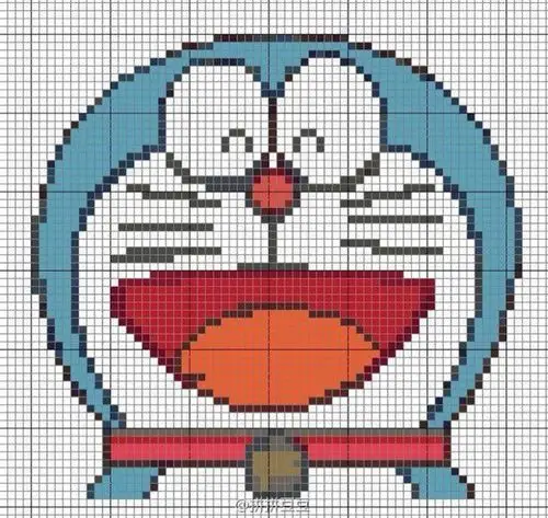 哆啦a梦 机器猫 拼拼豆豆 拼豆图纸～diy