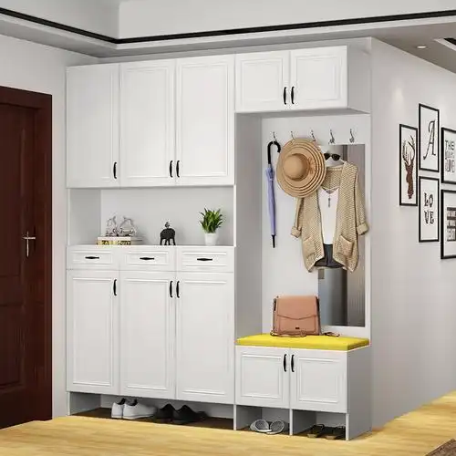 家用门口入门鞋柜进门入户带换鞋凳衣架一体鞋柜