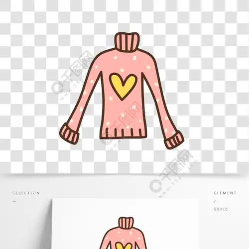 手绘卡通风格女士毛衣