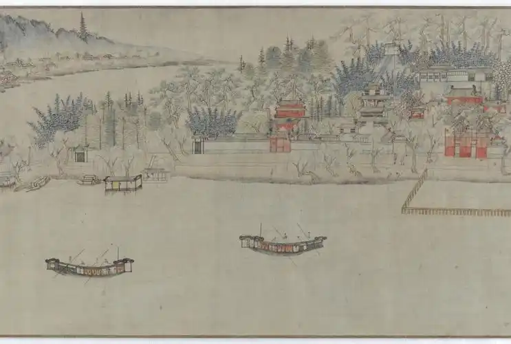 元明佚名西湖清趣图卷