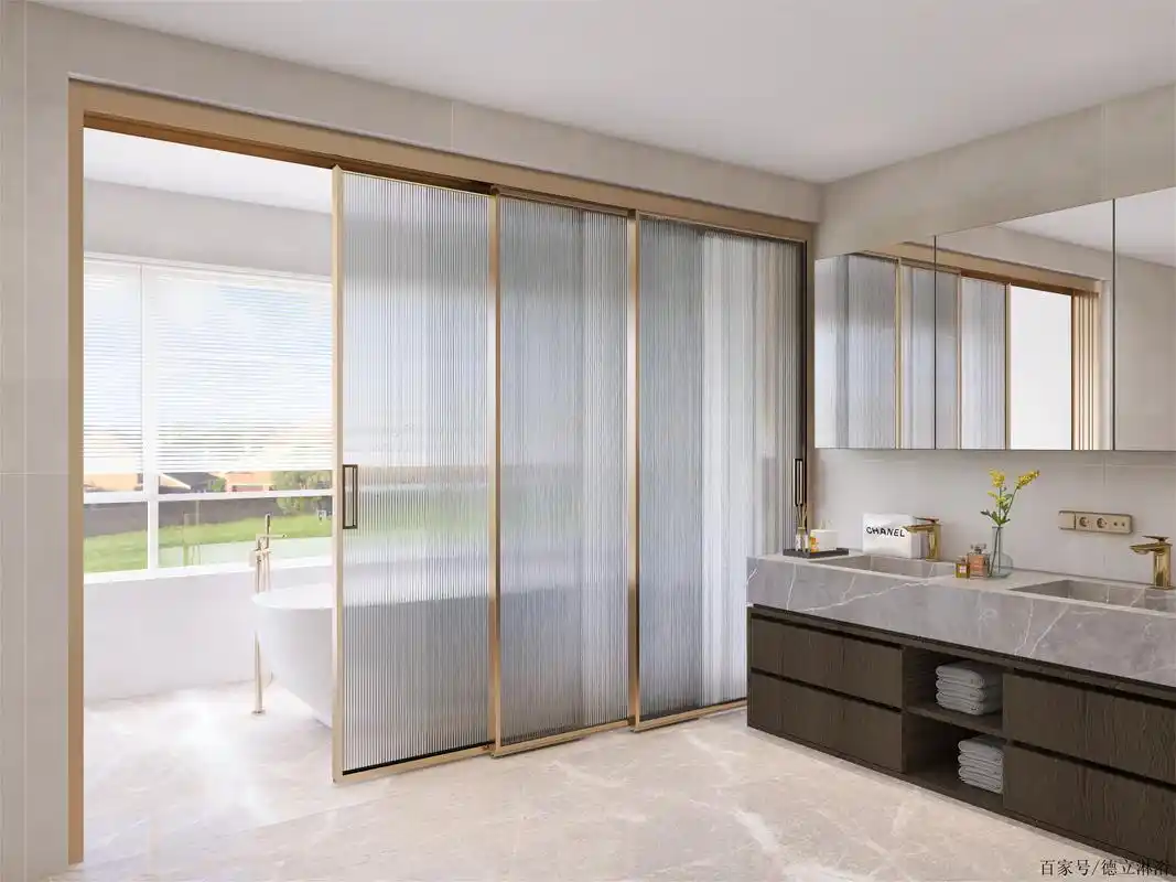 颜值超高的浴室推拉门,全景门