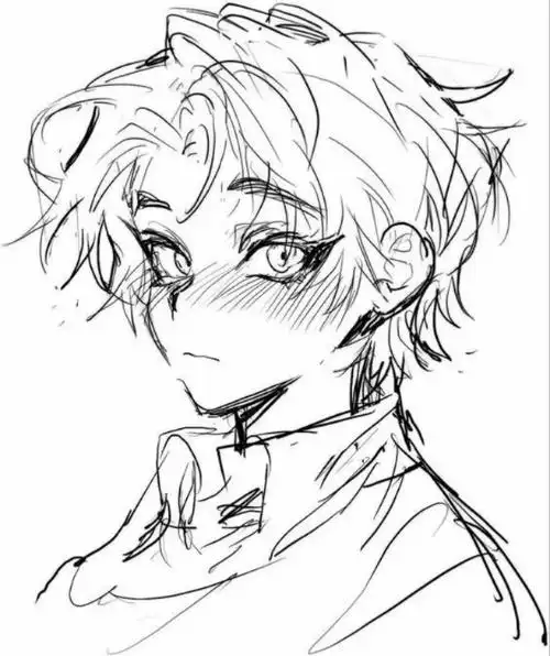 素材超酷的男生头像线稿临摹