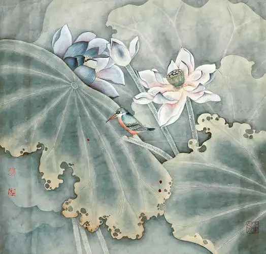 赵蕴玉 工笔荷花