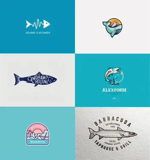 灵感采集72鱼元素logo设计