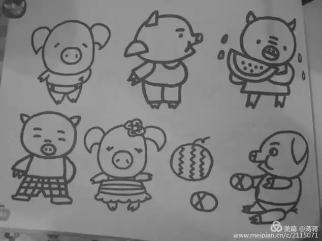 人物动物和风景简笔画 简笔画图片大全-普车都