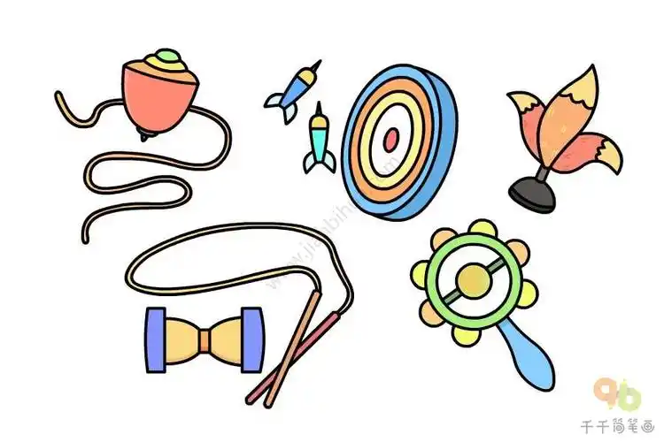 一组玩具简笔画