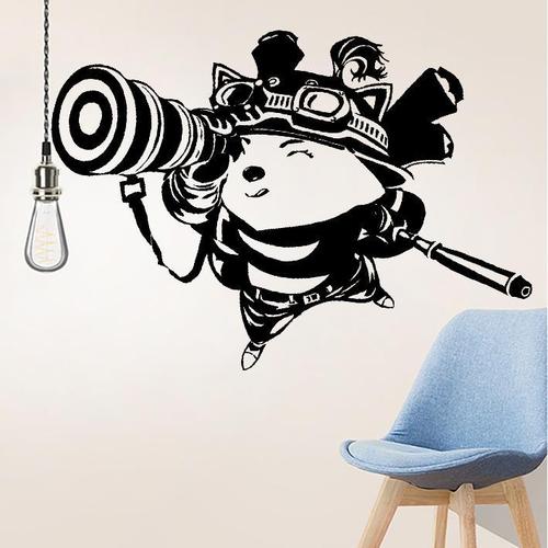 英雄联盟lol望远镜-提莫动漫游戏卡通墙贴玻璃贴痛车身贴机箱贴纸