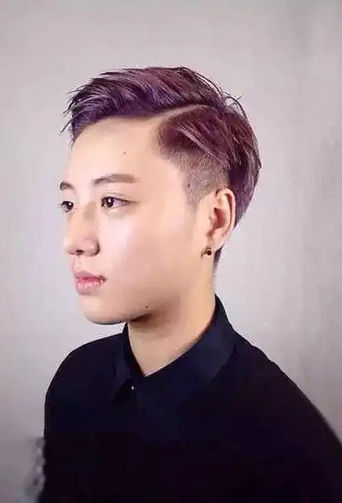 男生短发挑染头发颜色图片