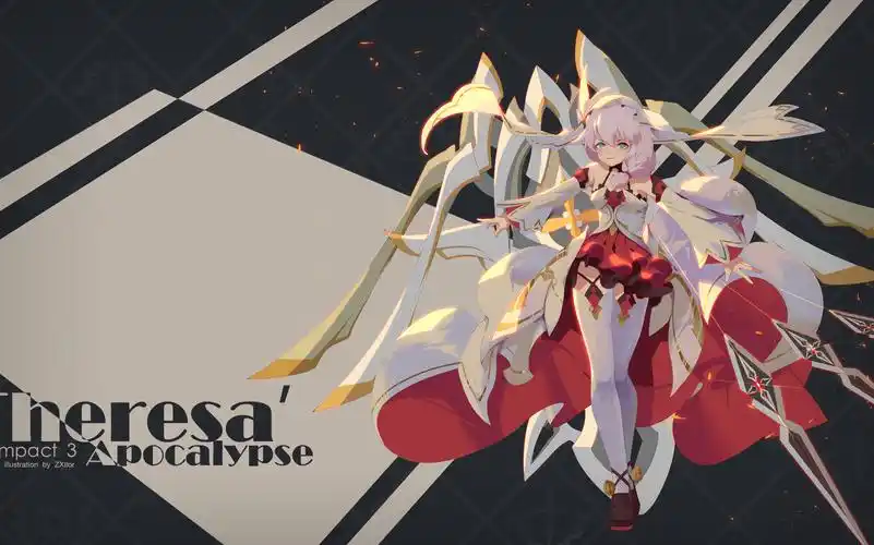 【板绘】崩坏3—德丽莎「神恩颂歌」【花酒】【绘画过程】你来得正好