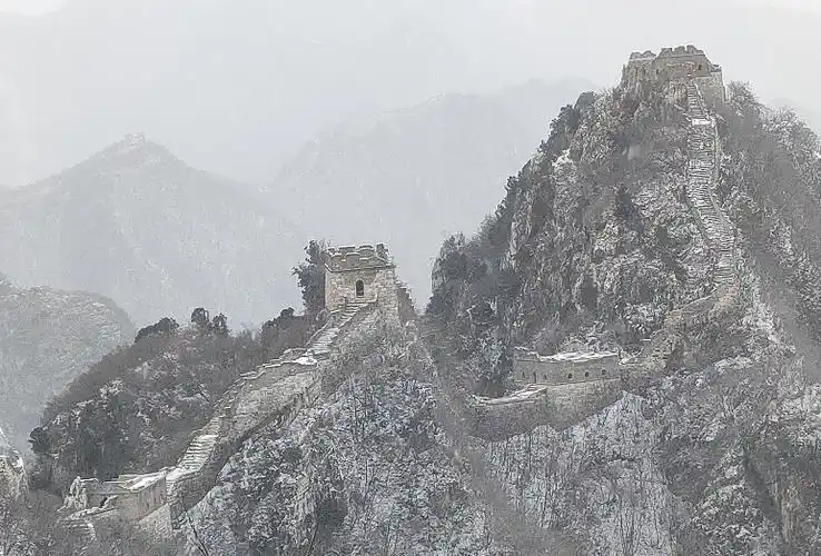 春雪润万物箭扣长城雪景美照来了