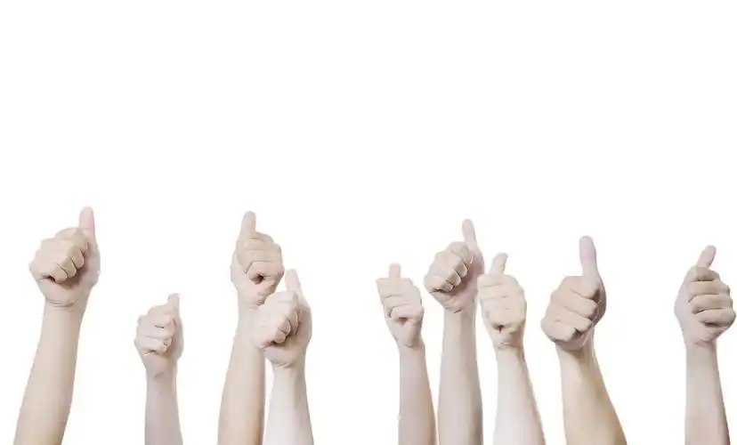 白底手势人物手势鼓励手势团结手势竖起大拇指